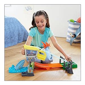 Amazon Hot Wheels Track Set Toy Cars Racerverse Jurassic World Blues Raptor Rush Track