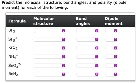 Solved Predict The Molecular Structure Bond Angles And Chegg