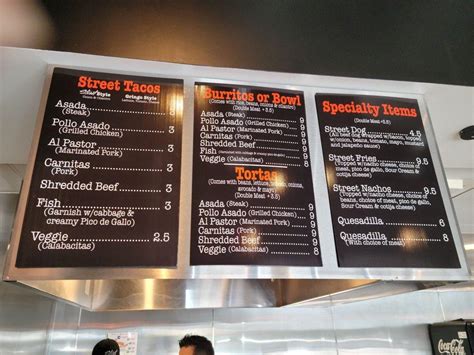 Menu At Street Taco And Beer Co Pub And Bar Oro Valley