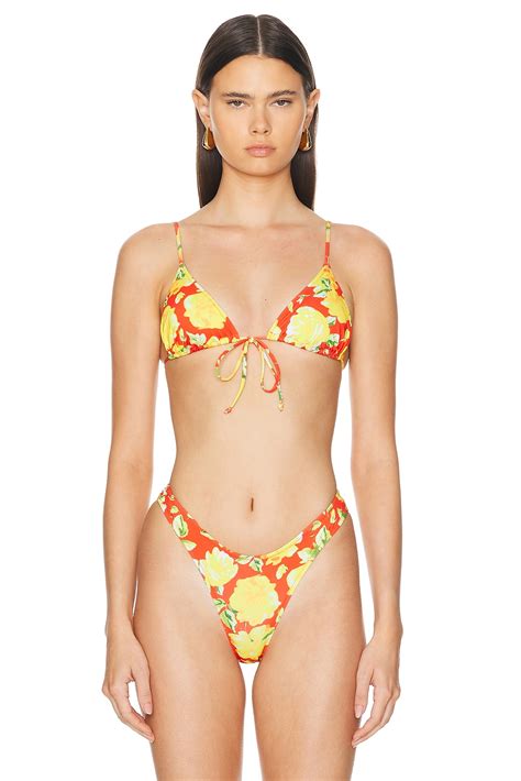 Heavy Manners Triangle Front Tie Bikini Top In Ludlow Street FWRD