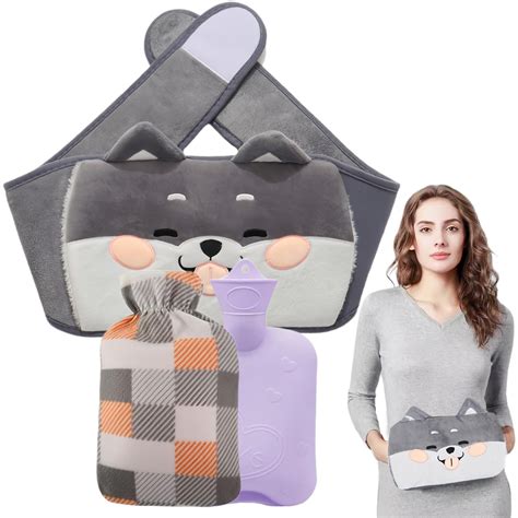 3pcs Hot Water Bottle Belt Wearable Hot Water Bottle With Soft Plush