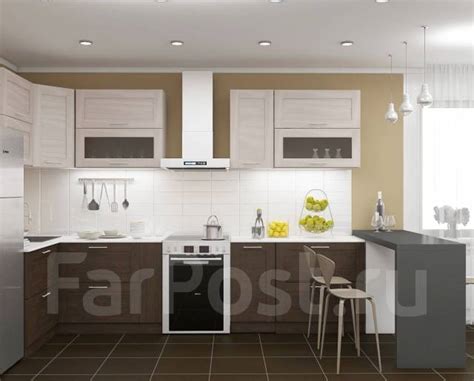 Модульный кухонный гарнитур Палермо (ясень светлый/венге) (цена за метр ...