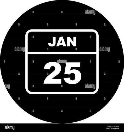 January 25th Date On A Single Day Calendar Stock Photo Alamy