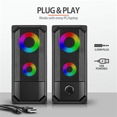 Computer Speakers Htrise W Pc Speakers Rgb Gaming With Enhanced