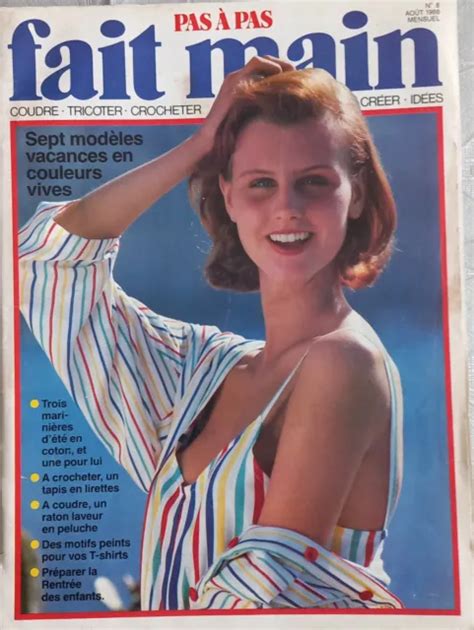 MAGAZINE FAIT MAIN PAS A PAS N8 AOUT 1988 COUTURE TRICOT CROCHET EUR 3