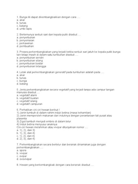 Soal Ipa Kelas 6 Tema 1 Pdf