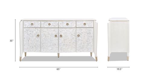 Perla 65 Mother Of Pearl Mosaic Storage Sideboard Buffet Akoya Cream