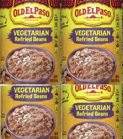 Old El Paso Vegetarian Refried Beans 16oz Pack Of 4 Walmart