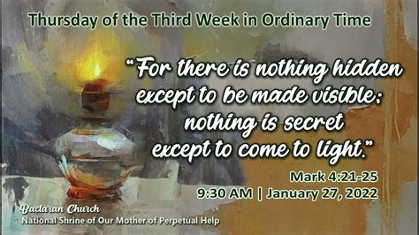 Baclaran Church Live Mass Thursday Of The Third Week In Ordinary Time