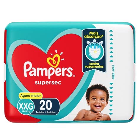 Fralda Descartável Pampers Supersec Tamanho Xxg 8 Pacotes Com 20