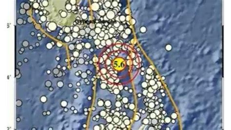 Gempa Terkini Magnitudo 5 6 Guncang Timur Laut Melonguane Sulawesi