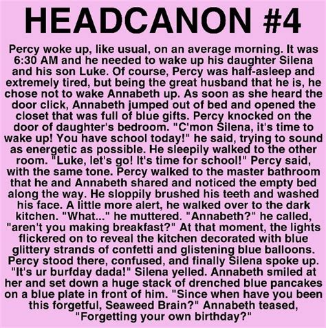 Headcanon 4 Oneshot Percy Jackson Annabeth Chase Percy Jackson