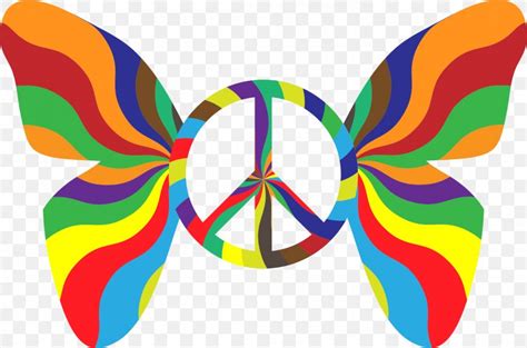 Butterfly Peace Symbols 1960s Clip Art PNG 2224x1472px Butterfly