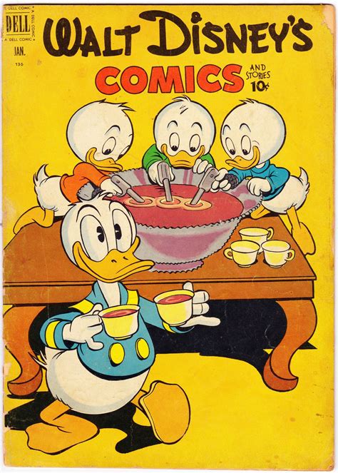 Walt Disney S Comics 136 1940 Dell January 1952 Dell Comics Grade VG