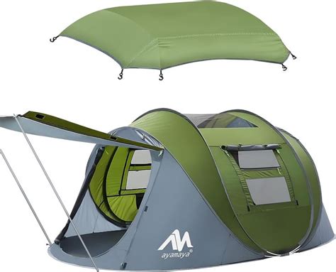 6 Person Easy Pop Up Tents for Camping - AYAMAYA Double Layer ...