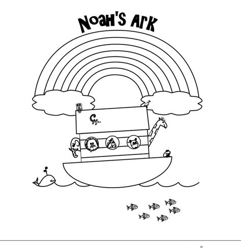 Noahs Ark Rainbow Coloring Page