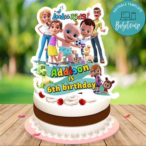 LooLoo Kids Birthday Cake Topper Template Printable | Bobotemp