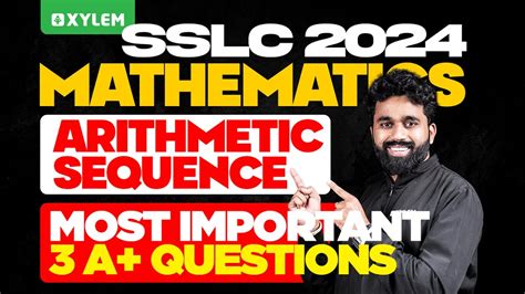 SSLC Maths 2024 Arithmetic Sequence Most Important 3 A Questions