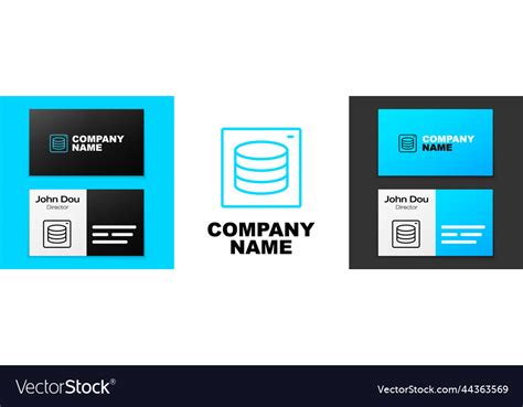 Blue Line Server Data Web Hosting Icon Isolated Vector Image