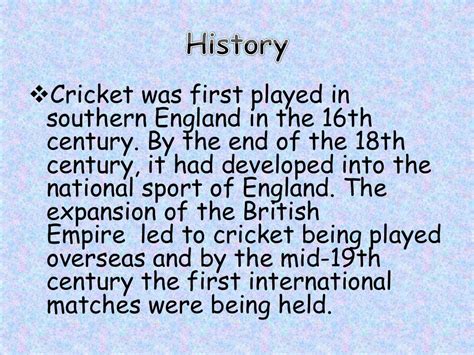 History of cricket