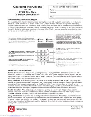 Fillable Online TM 19 02 Fire Alarm Control Panel And Remote Fax