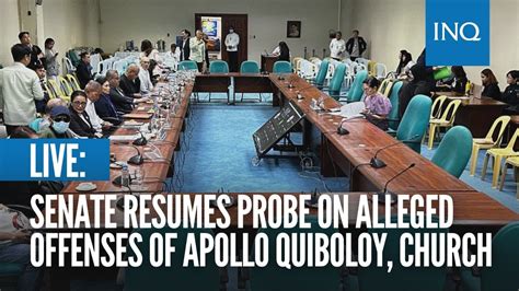 LIVE Senate Resumes Probe On Alleged Offenses Of Apollo Quiboloy