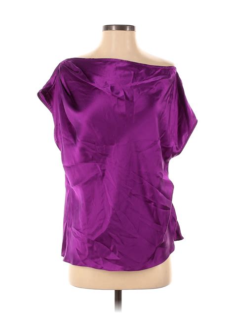 Alice And Trixie 100 Silk Purple Short Sleeve Blouse Size Xs 82 Off