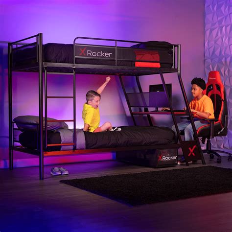 X Rocker Armada Gamer Setup Twin Twin Bunk Bed With Built In Gaming