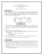 HW1 Solution 2022 1 Pdf ECE 434 ECE 434 FUNDAMENTALS OF POWER