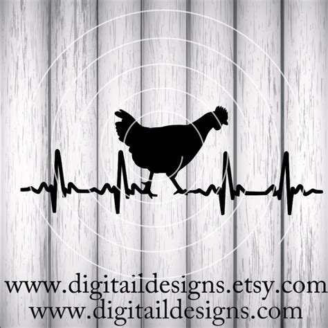 Chicken Ekg Svg Png Dxf Eps Fcm Ai Cut File Etsy