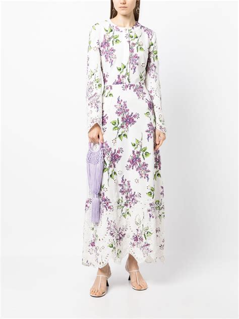 Elie Saab Cady Floral Print Maxi Dress Farfetch