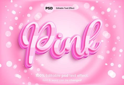 Efecto De Texto Psd Editable D Rosa Archivo Psd Premium