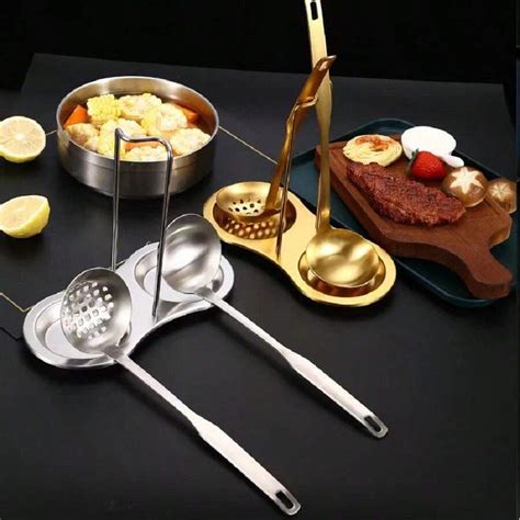 Stainless Steel Soup Spoon Rack Creative Hot Pot Tableware Gift Hotel Ins Kitchen Gadget Golden
