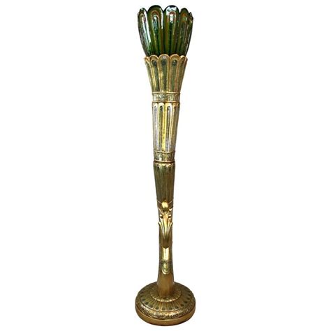 Peacock Art Deco Floor Lamp Design Toscano