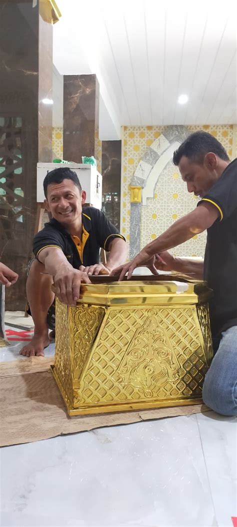 Sabuk Mahkota Tiang Masjid Nabawi Bahan Kuningan Mm