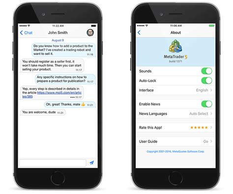 MetaTrader 5 For IOS Build 1371 Redesigned Chat Interface And In App