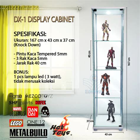 Jual Lemari Pajang 1 Pintu 3 Rak Kaca 4 Susun Display Hot Toys Gundam Lego Jakarta Pusat