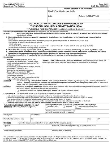 Form Ssa 827 ≡ Fill Out Printable Pdf Forms Online