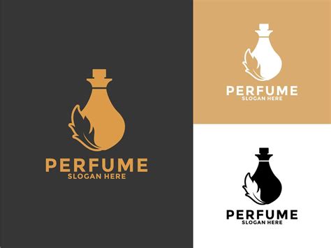 Golden Nature Perfume Bottle logo design, Organic Perfume logo template ...