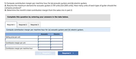 Solved 1 Compute Contribution Margin Per Machine Hour For A