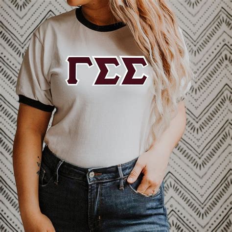 Discount Gamma Sigma Sigma Lettered Ringer Shirt Greek Gear