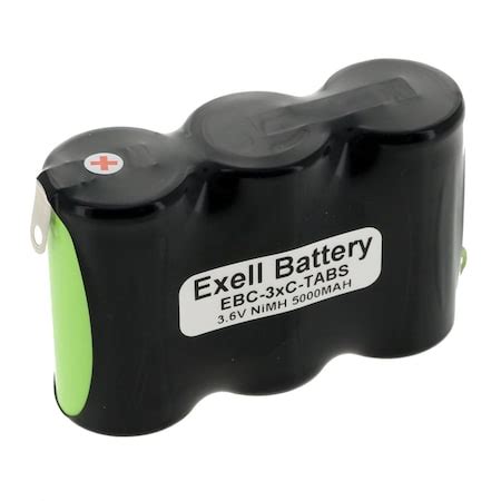 Exell Battery 3 6V 5000mAh NiMH Battery W Tabs For Emergency Lights