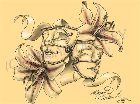 Comedy And Tragedy Masks Drawing at GetDrawings | Free download