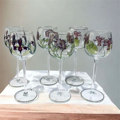 Painted Stem Glasses Etsy