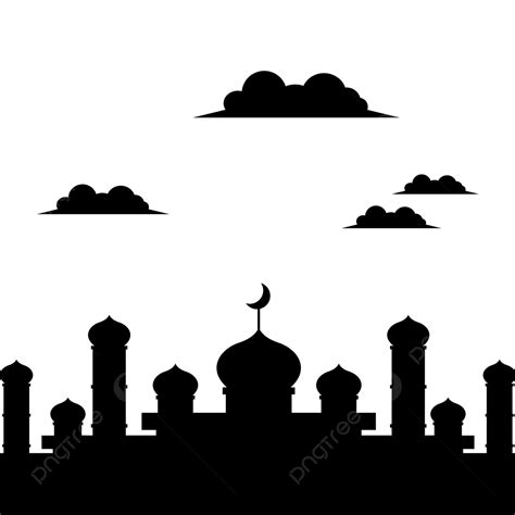 Mosque Painting Silhouette Vector PNG Silhouette Mosque Illustration