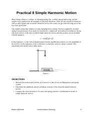 Practical Simple Harmonic Motion Docx Practical Simple Harmonic