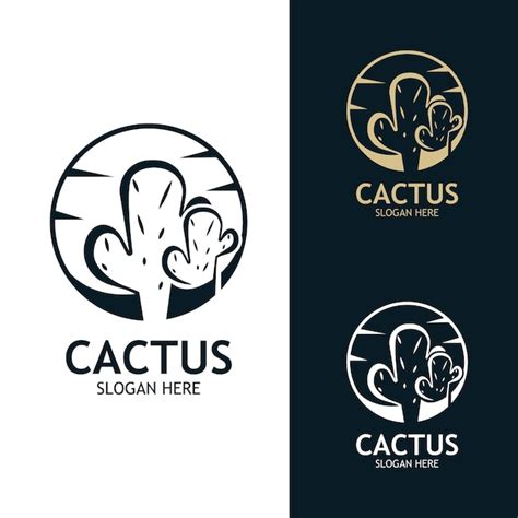 Vintage cactus tree plant logo design da natureza ilustração vetorial