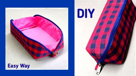 Open Wide Zippered Pouch Tutorial Easy How To Make A Tray Type