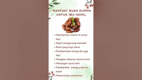 Manfaat Kurma Untuk Ibu Hamil Youtube