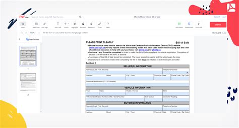 Alberta Motor Vehicle Bill Of Sale Form